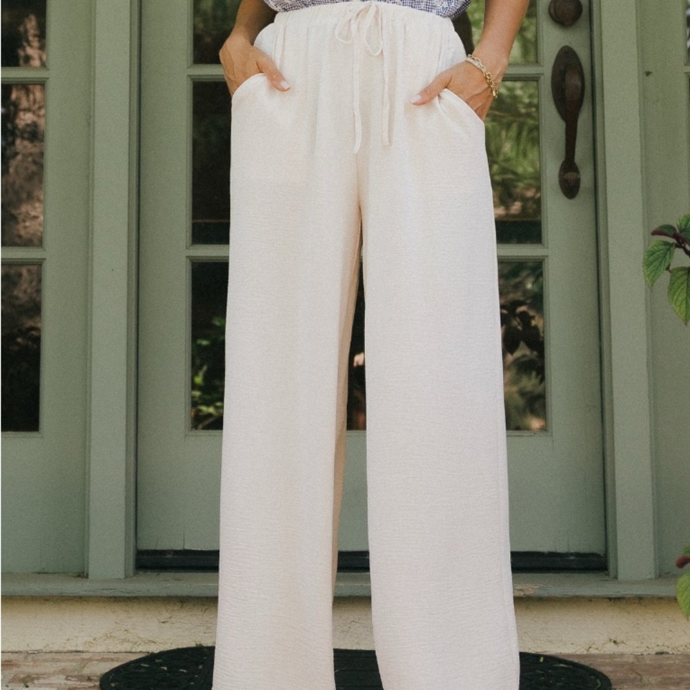 Bohme Cream Wide-Leg Pants